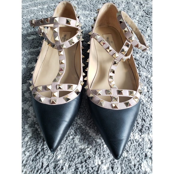 Valentino Garavani Rockstud Caged Ballerina Flats - Picture 2 of 8